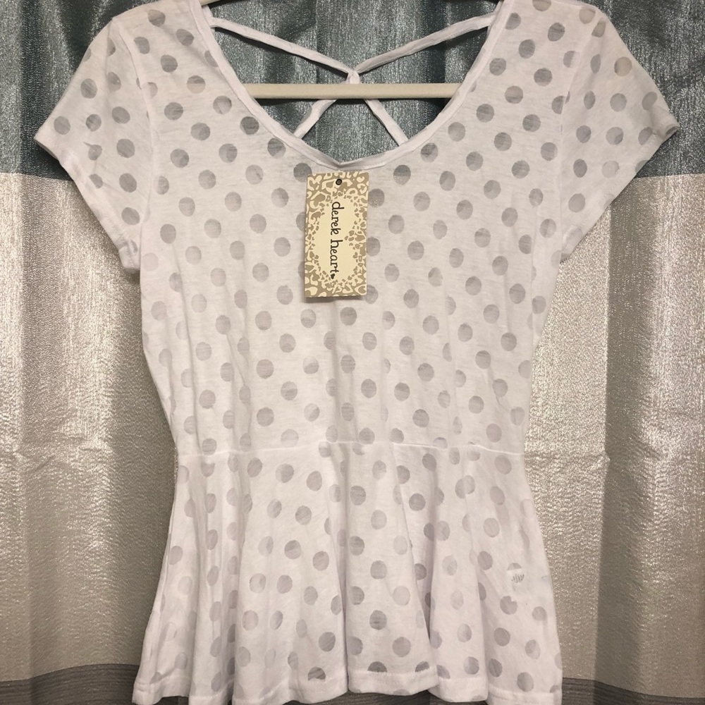 White peplum top